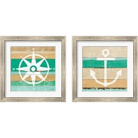 Framed Beachscape Green 2 Piece Framed Art Print Set