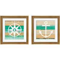 Framed Beachscape Green 2 Piece Framed Art Print Set