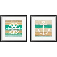 Framed Beachscape Green 2 Piece Framed Art Print Set