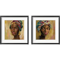 Framed 'African Face 2 Piece Framed Art Print Set' border=