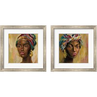 Framed African Face 2 Piece Framed Art Print Set