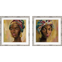 Framed 'African Face 2 Piece Framed Art Print Set' border=