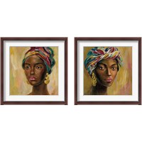 Framed 'African Face 2 Piece Framed Art Print Set' border=