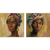 Framed 'African Face 2 Piece Art Print Set' border=