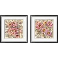 Framed Spring Lace Floral Pink 2 Piece Framed Art Print Set