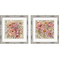 Framed Spring Lace Floral Pink 2 Piece Framed Art Print Set