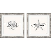 Framed 'Sea Charms Silver 2 Piece Framed Art Print Set' border=