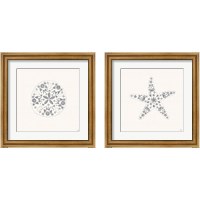 Framed 'Sea Charms Silver 2 Piece Framed Art Print Set' border=