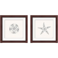 Framed 'Sea Charms Silver 2 Piece Framed Art Print Set' border=