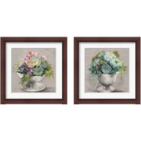 Framed 'Festive Succulents Gray 2 Piece Framed Art Print Set' border=