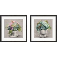 Framed Festive Succulents Gray 2 Piece Framed Art Print Set