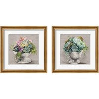 Framed 'Festive Succulents Gray 2 Piece Framed Art Print Set' border=