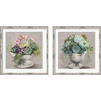 Framed 'Festive Succulents Gray 2 Piece Framed Art Print Set' border=