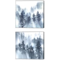 Framed 'Misty Forest 2 Piece Canvas Print Set' border=