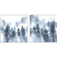 Framed 'Misty Forest 2 Piece Art Print Set' border=