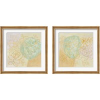 Framed 'Mid Mod Sophisticated Floral 2 Piece Framed Art Print Set' border=