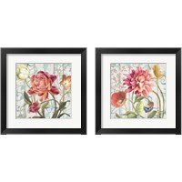 Framed 'Dahlia & Rose Refresh 2 Piece Framed Art Print Set' border=