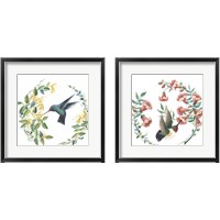 Framed Floral Hummingbirds 2 Piece Framed Art Print Set