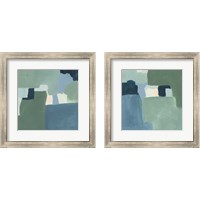 Framed Teal and Sage 2 Piece Framed Art Print Set