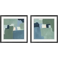 Framed Teal and Sage 2 Piece Framed Art Print Set