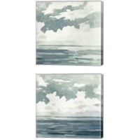 Framed 'Textured Blue Seascape 2 Piece Canvas Print Set' border=
