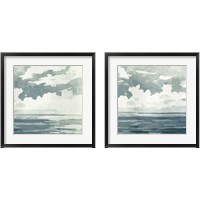 Framed Textured Blue Seascape 2 Piece Framed Art Print Set