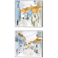 Framed 'Along the Spanish Sidewalk 2 Piece Canvas Print Set' border=