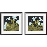 Framed 'Garden Lilies 2 Piece Framed Art Print Set' border=