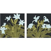 Framed 'Garden Lilies 2 Piece Art Print Set' border=