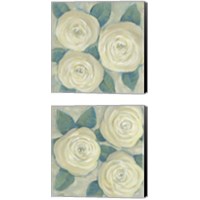 Framed 'Roses in Bloom 2 Piece Canvas Print Set' border=