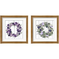 Framed Purple Tulip Wreath 2 Piece Framed Art Print Set