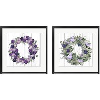 Framed Purple Tulip Wreath 2 Piece Framed Art Print Set