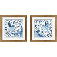 Framed Blue Bird Folk 2 Piece Framed Art Print Set