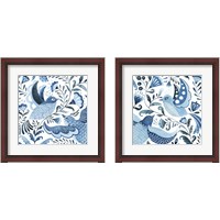 Framed Blue Bird Folk 2 Piece Framed Art Print Set