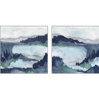 Framed 'Blue Marsh Grove 2 Piece Art Print Set' border=