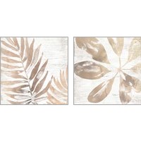 Framed Neutral Palm Fossil 2 Piece Art Print Set
