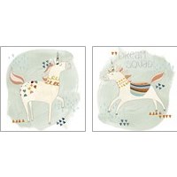 Framed Hipster Unicorns 2 Piece Art Print Set