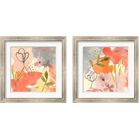 Framed 'Flower Shimmer  2 Piece Framed Art Print Set' border=