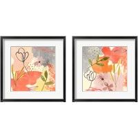 Framed 'Flower Shimmer  2 Piece Framed Art Print Set' border=
