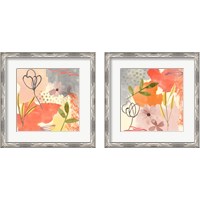 Framed 'Flower Shimmer  2 Piece Framed Art Print Set' border=