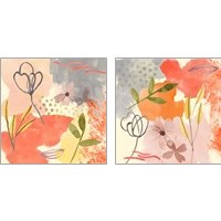 Framed Flower Shimmer  2 Piece Art Print Set