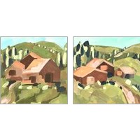 Framed 'Harvest Valley 2 Piece Art Print Set' border=