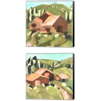 Framed 'Harvest Valley 2 Piece Canvas Print Set' border=