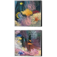 Framed 'Coastal Reef 2 Piece Canvas Print Set' border=