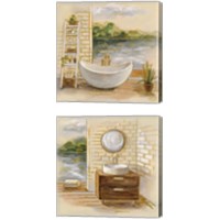 Framed 'Spa by the Lake 2 Piece Canvas Print Set' border=