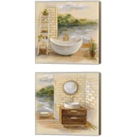 Framed Spa by the Lake 2 Piece Canvas Print Set