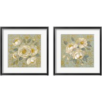 Framed 'Sage Floral 2 Piece Framed Art Print Set' border=