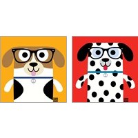 Framed 'Bow Wow Dogs 2 Piece Art Print Set' border=