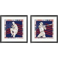 Framed American Baseball Player 2 Piece Framed Art Print Set