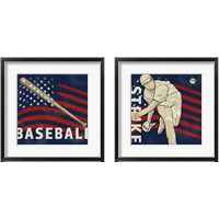 Framed Vintage Baseball Sign 2 Piece Framed Art Print Set